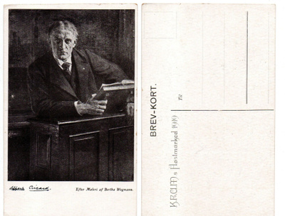Vanha kortti, Bertha Wegmann, pastori Olfert Ricard