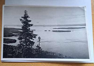Koli, vanha kortti näkymä Pieliselle, kulk 1940