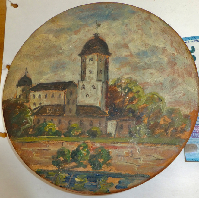 VANHA Seinälautanen Viipuri Keramiikka 19201930-l