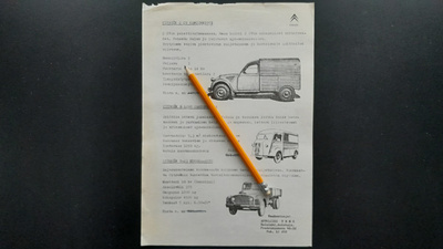 Citroen 2CV / H-1200 / T-23 autojen esite 50-60-luku