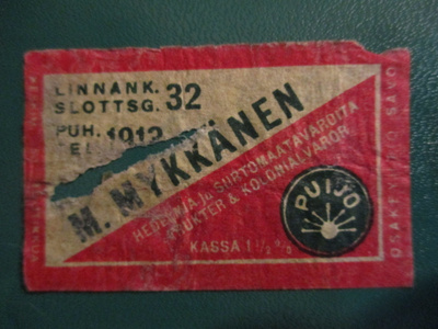 TT ETIKETTI - M.MYKKÄNEN  ET S-12
