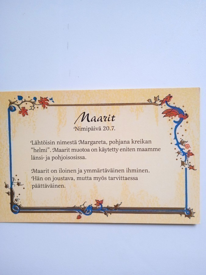NO 1 - MAARIT - NIMIPÄIVÄ