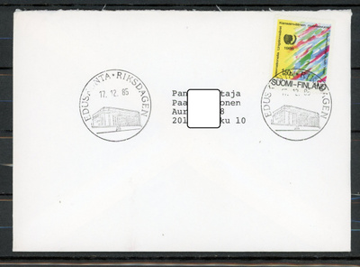 1985 Kirje eduskunta-leimalla