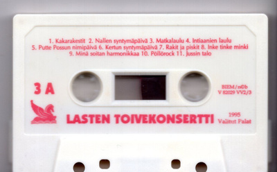 C-kasetti LASTEN TOIVEKONSERTTI 3, 1995 (ilman kansipaperia)