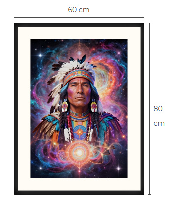Uusi uniikki Intiaanipäällikkö art print taulu 60 cm x 80 cm