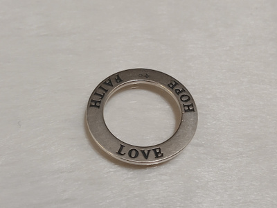 Hopea riipus love Affirmation Circle Band 925