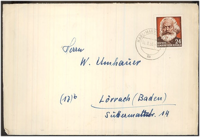 DDR Mi 349 kirje