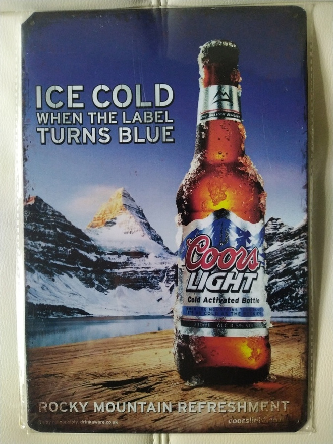 PELTIKYLTTI COORS LIGHT ICE COLD 20X30CM *UUSI!*