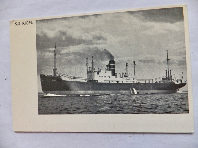 VANHA Postikortti Laiva Rigel SHO 1920-l