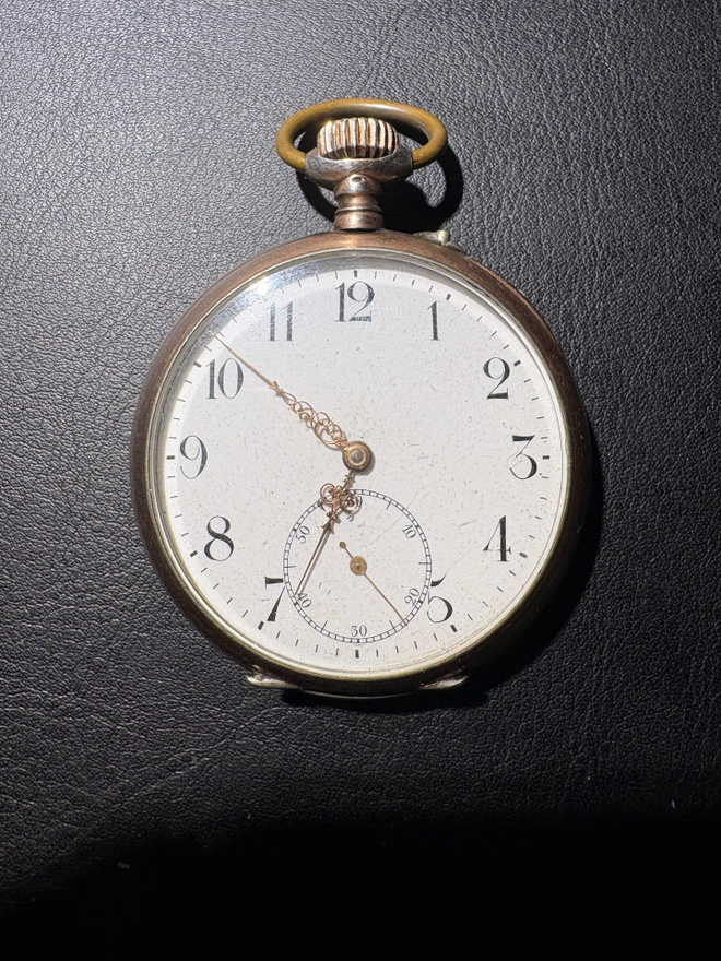 Hopeinen taskukello Ancre 15 Rubis Paris 1900, Swiss vintage