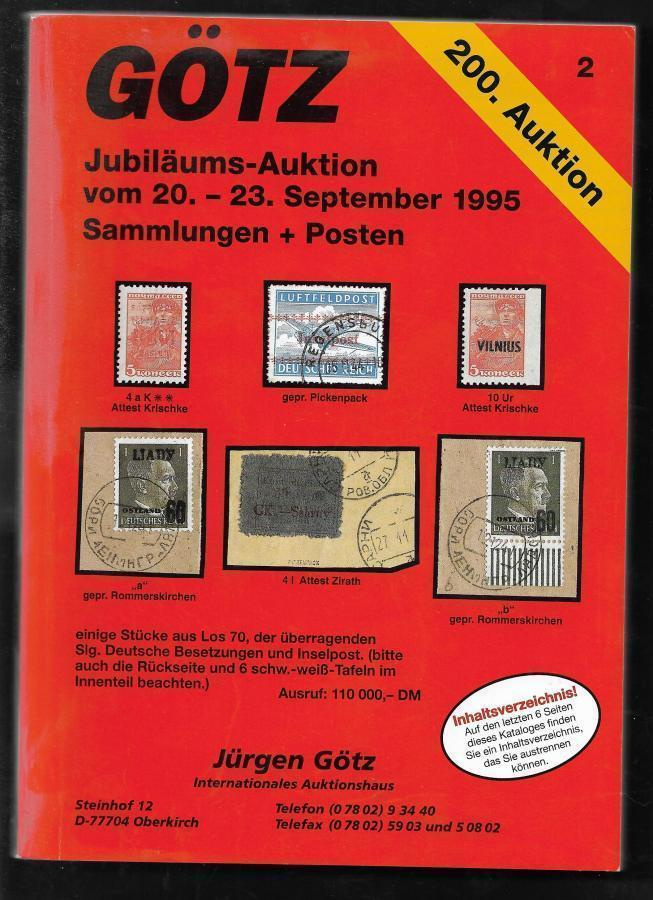 Huutokauppaluettelo - Götz 20.9.1995