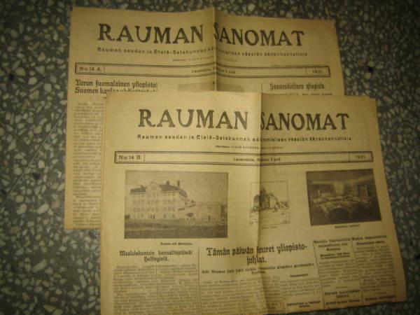 Sanomalehti: Rauman Sanomat 2 kpl