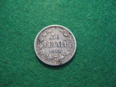 50 penniä 1866 - hopeaa
