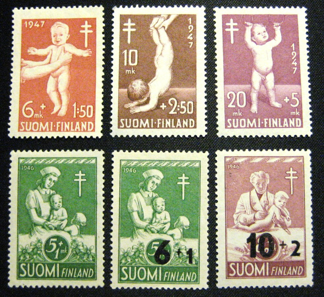TUB-merkkejä -46ja47 v.**6kpl.tta(Loo)