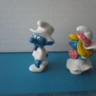 Vintage Schleich Smurffi figuurit, hääpari - pikkukuva 2