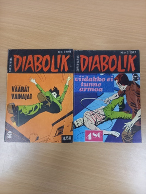 3 kpl Diabolik 3/1975,7/1976 ja 3/1977