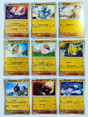 Pokemon Reverse Holo kortteja 9kpl
