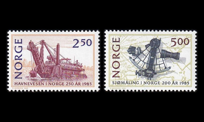 Norja 936-7 ** Satamatoiminta 250v (1985)