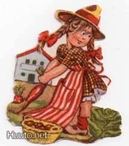 ILLERT / Hauska tyttö puutarhurina. 1930-l.