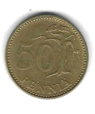 1972 50 PENNIÄ KOLIKKO KÄYTETTY