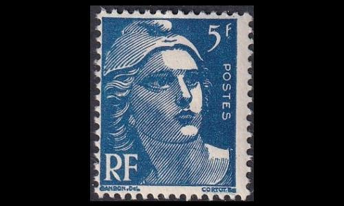 Ranska 799 ** Marianne 5 Fr sininen (1947)