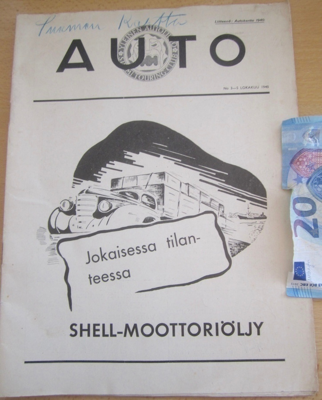 VANHA Lehti Auto N 3-5 1940 sis Autokartta