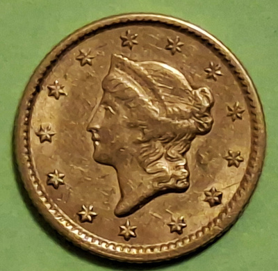 USA 1 Dollar 1851 kulta raha, kunto ok.