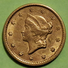 USA 1 Dollar 1851 kulta raha, kunto ok. - pikkukuva 1