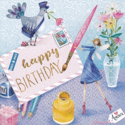 Mila Marquis: Happy Birthday (neliökortti)