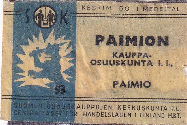 Paimio, Paimion  Kauppa Osuuskunta I.L.  53  1/8