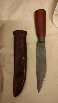 Vanha F. Herder Solingen -veitsi 21cm klipsillä