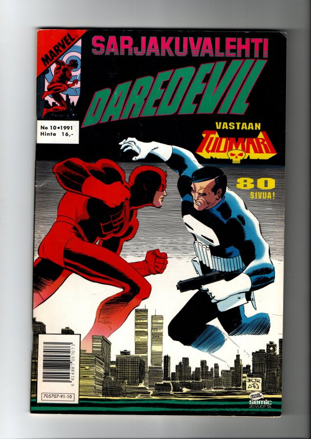 MARVEL SARJAKUVALEHTI n:o 10 1991 Daredevil vastaan Tuomari