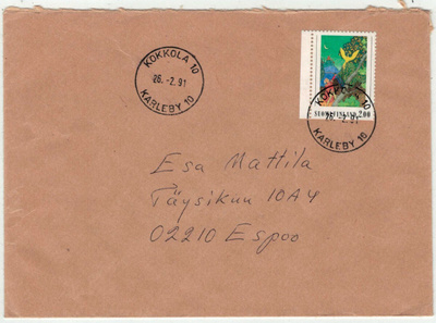 1990 "kultalintu" Koivu-vihosta kaunis kirje