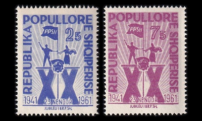 Albania 640-1 ** Työväenpuolue 20v (1961)