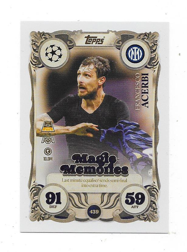 2025-26 Topps Match Attax CHL #439 Francesco Acerbi , Inter