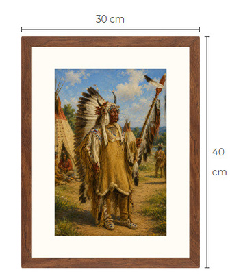 Uusi Intiaani art print kehystetty 30 cm x 40 cm