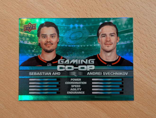 2024-25 Upper Deck Aho/Svechnikov Gaming Co-Op Green /199
