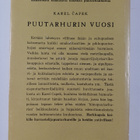 Karel Capek : Puutarhurin vuosi - pikkukuva 2