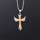 0292 .. Stainless Steel / Gold Wing Risti .. Kaulakoru - pikkukuva 2