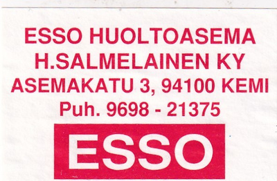 Kemi, H. Salmelainen Ky  , ESSO     s9/3