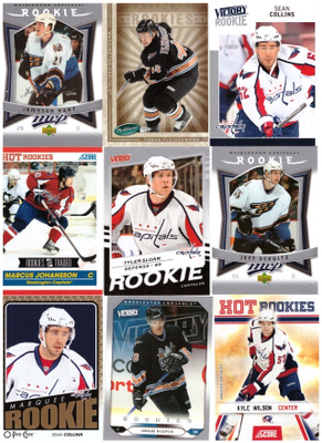 9 x WASHINGTON CAPITALS Rookie Kortteja