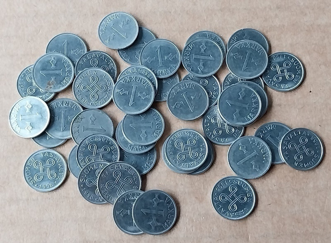 1 mk 1 markka 1958 n. 50 grammaa