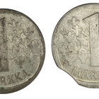 1 Markka 1966 2 KPL, reunasta puuttuu pala - pikkukuva 2