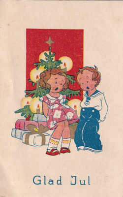 Lapset, lahjat, Glad Jul , b599