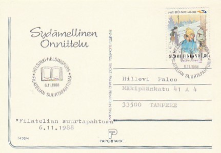 ERIKOISLEIMA , Filatelian suurtapahtuma, Helsinki 6.11.1988