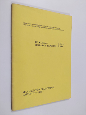 Maankäytön ekonomian laitos 1973-1983 N:o 6/1983