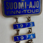 VANHA Merkki Suomi-Ajo Finn-Tour 1973 1974 1975 Hopeaa - pikkukuva 1
