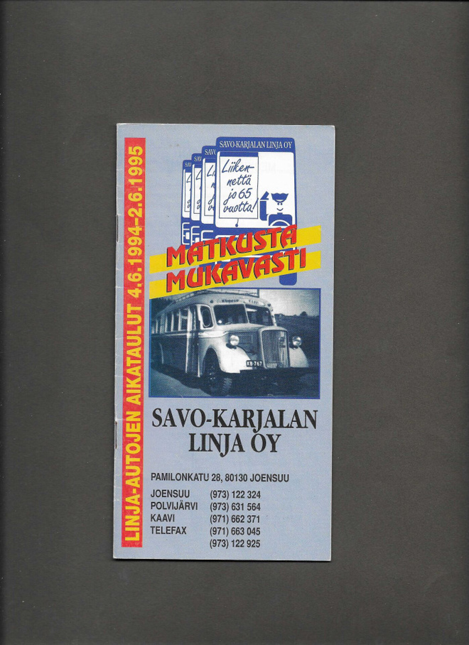 Aikataulut, Savo-Karjalan Linja, 1994-95