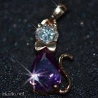 847 .. 9K Kulta Duble Crystal "Cat" Kissa .. Kaulakoru - pikkukuva 5