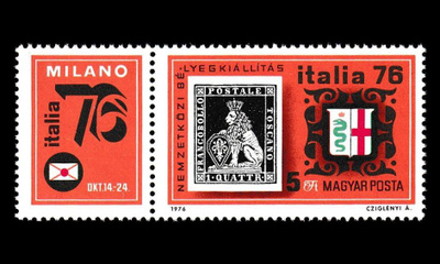 Unkari 3143zf ** Postimerkkinäyttely ITALIA (1976)